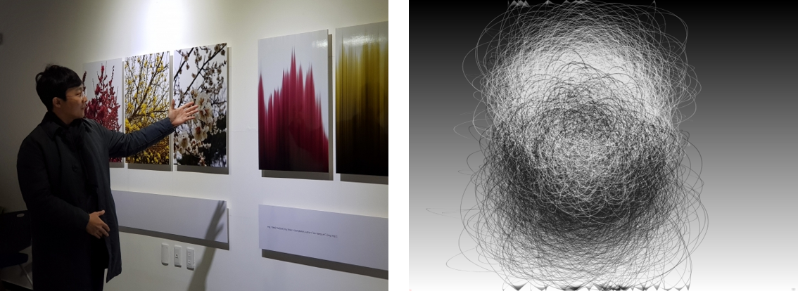 (좌) 이주행, "Pixel Stack", (우) Mark Napier "Black and White"
