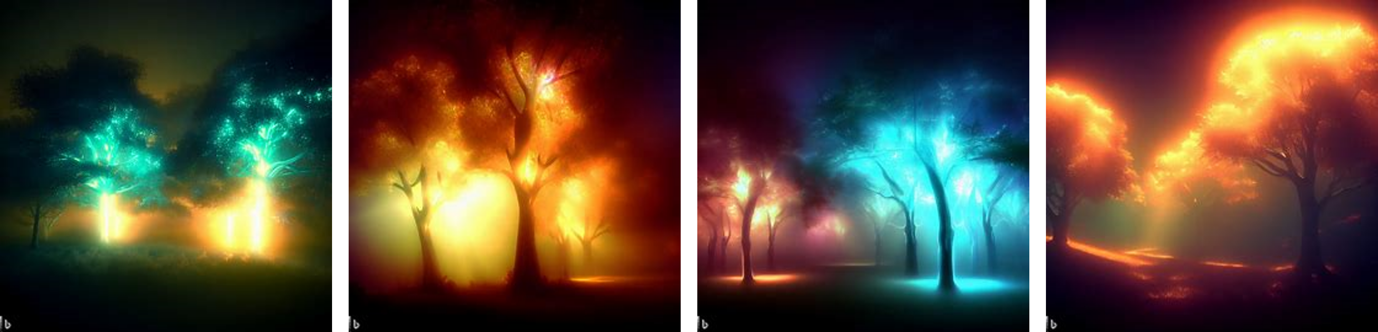 glowing trees