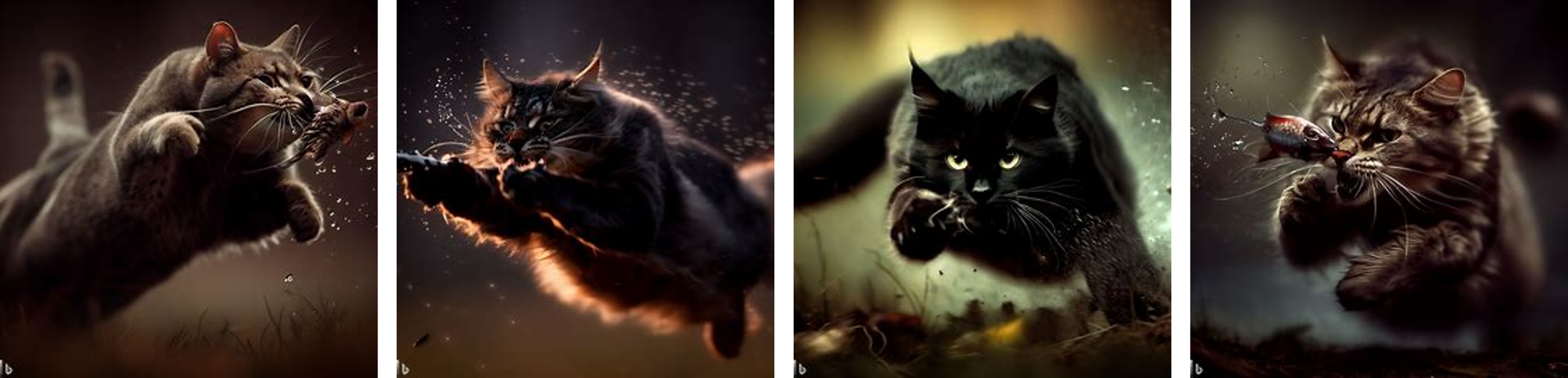 hunting cat, {high speed}